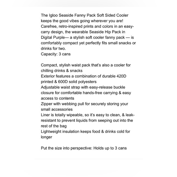 NWT - IGLOO Insulated Fanny Pack Bag - Picture 6 of 6